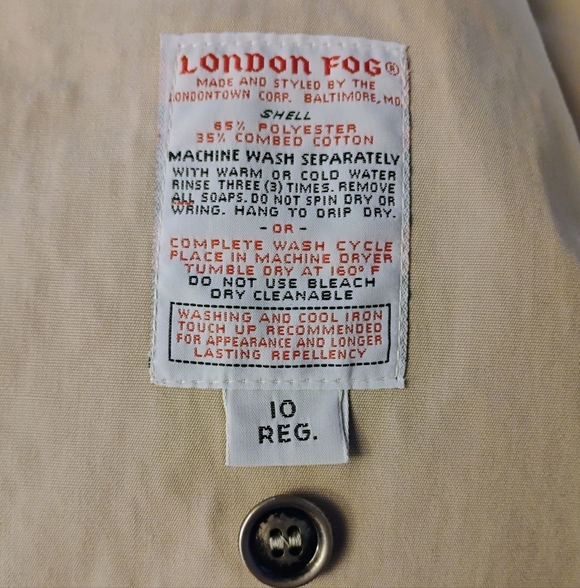 Vintage London Fog Women's Trench Coat With Removable Fleece Lining - Size 10R - Picture 11 of 13